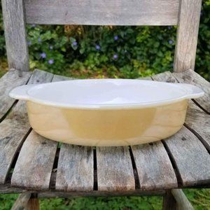 Vintage Peach Luster Fire King 8 inch Baking Dish